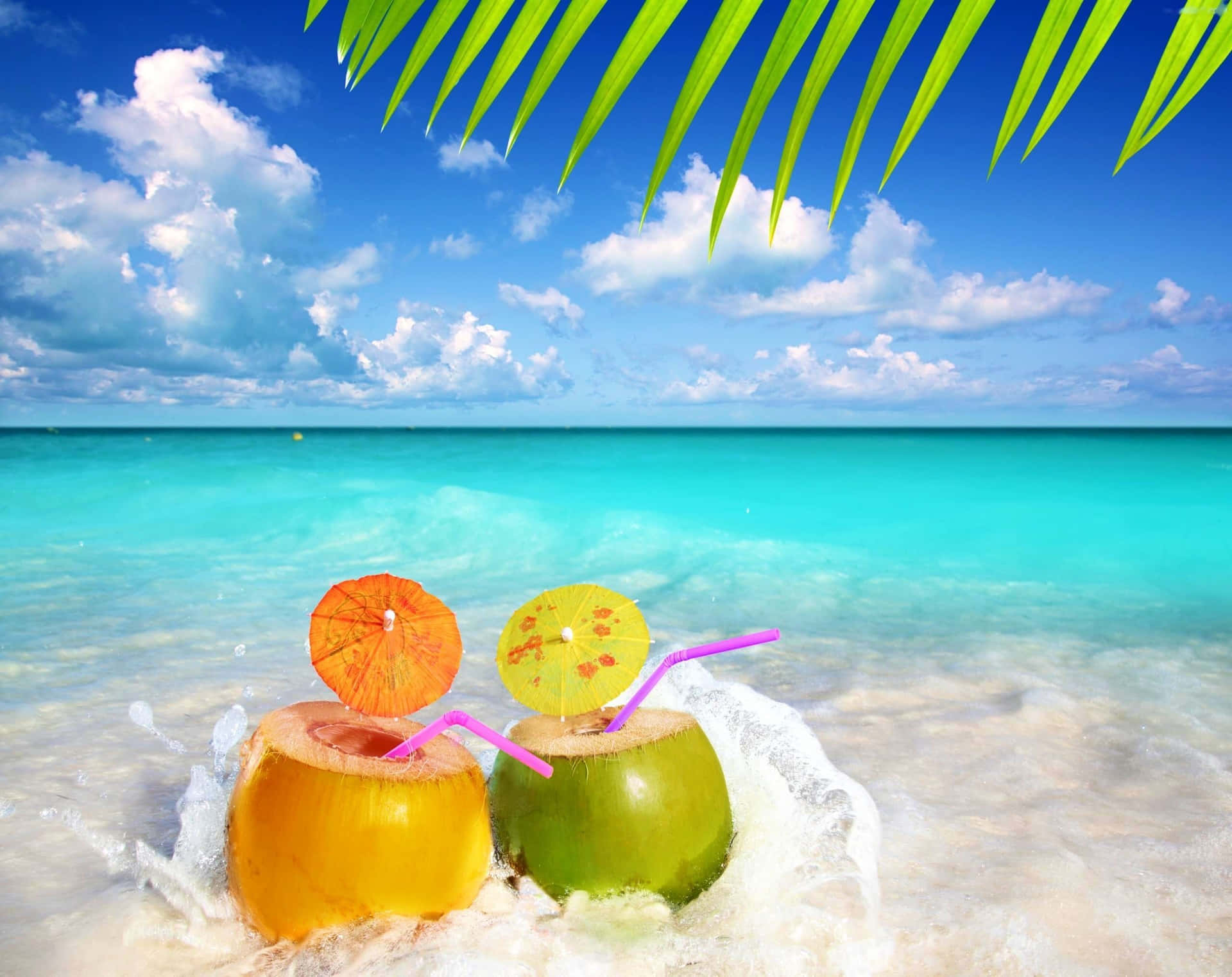 Enjoy The Summer On This Beautiful, Serene Beach! Background