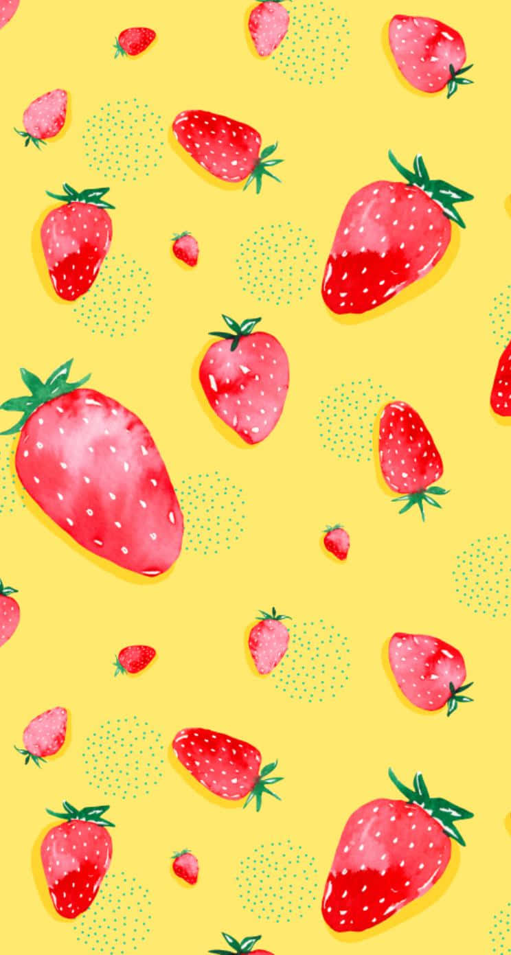 Enjoy The Sweetness Of Life With Cute Strawberry Background