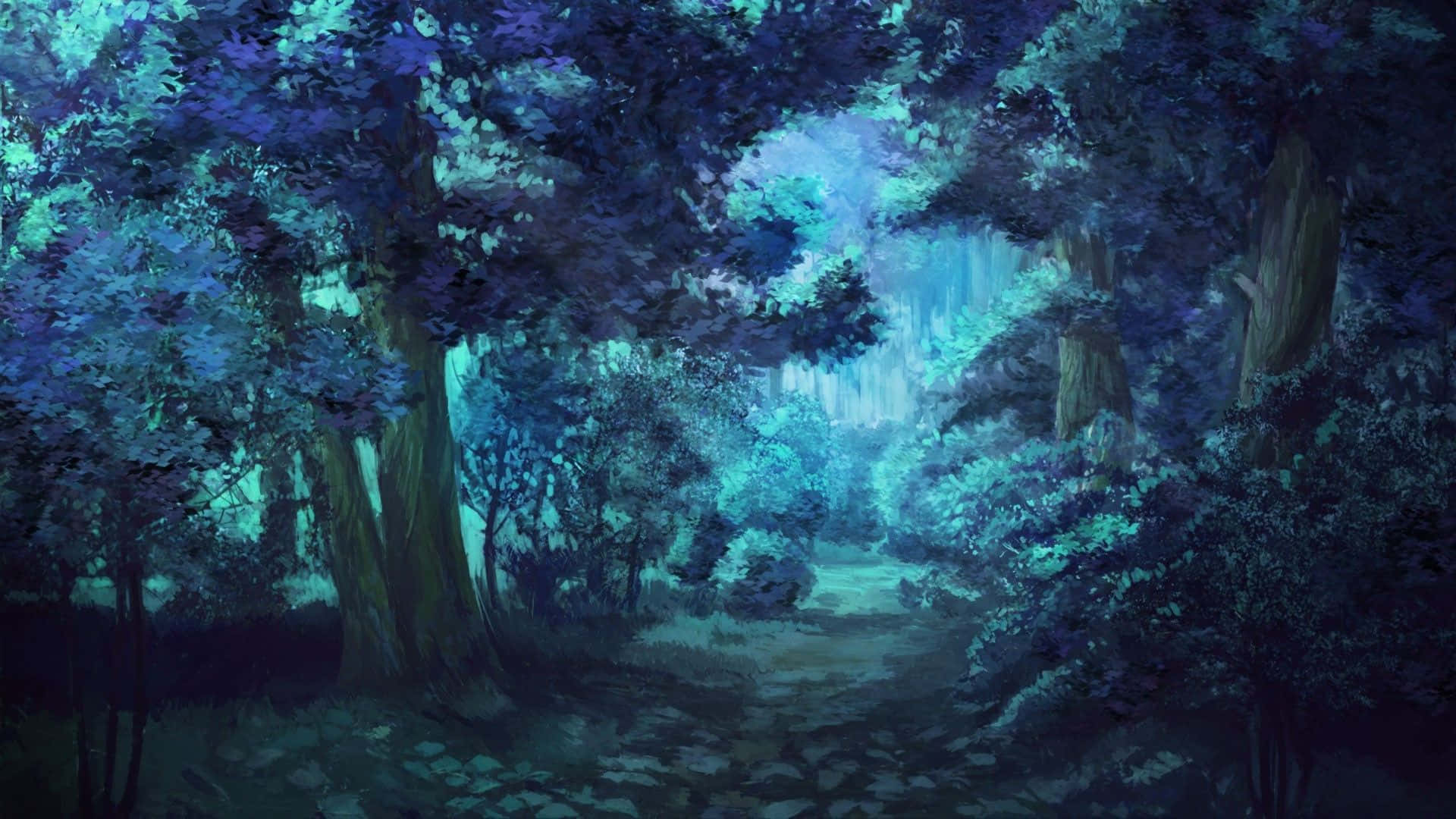 Enjoy The Tranquility Of A Gorgeous Anime Forest Background