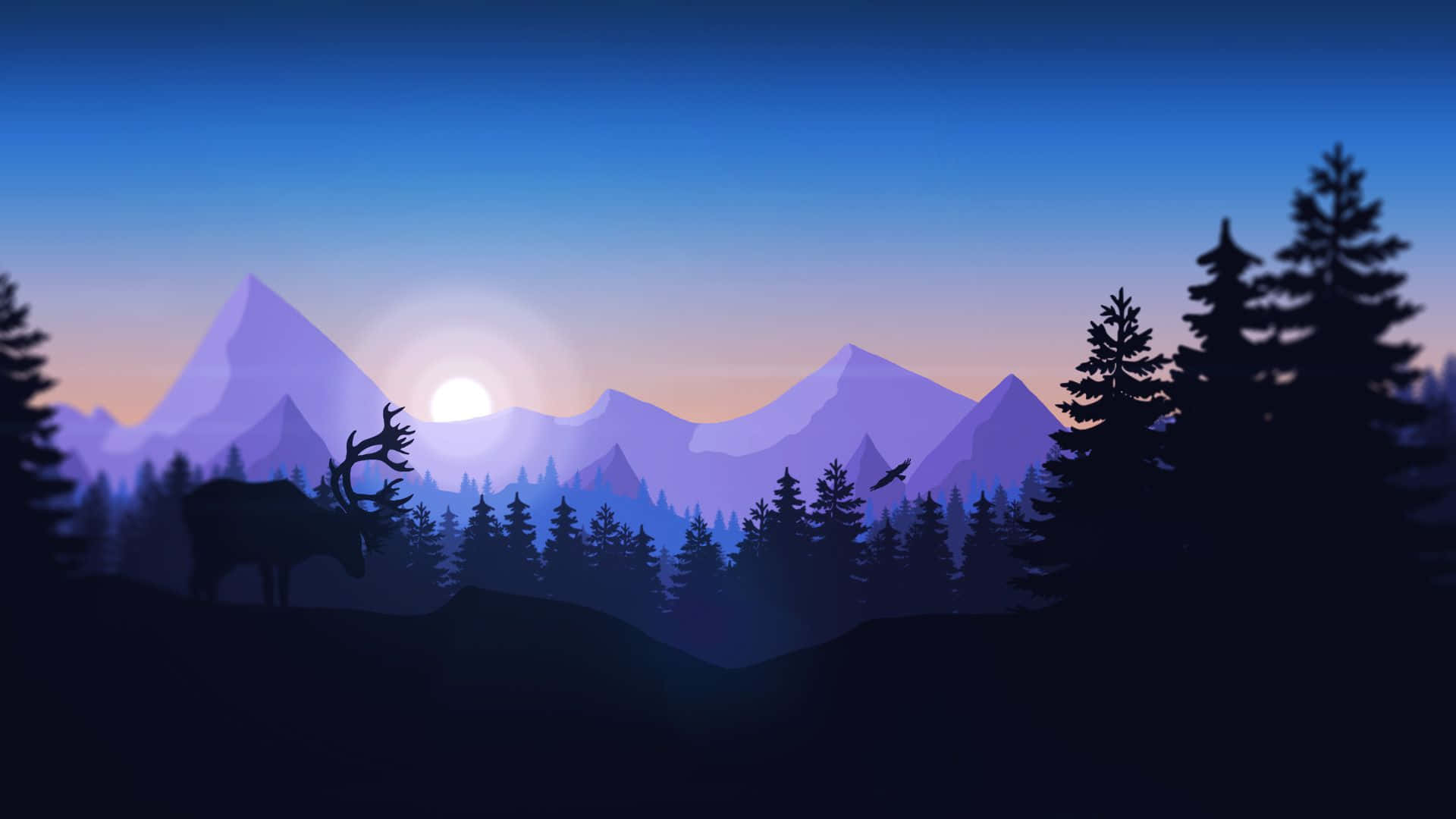 Enjoy The Tranquility Of Minimalist Mountain Background