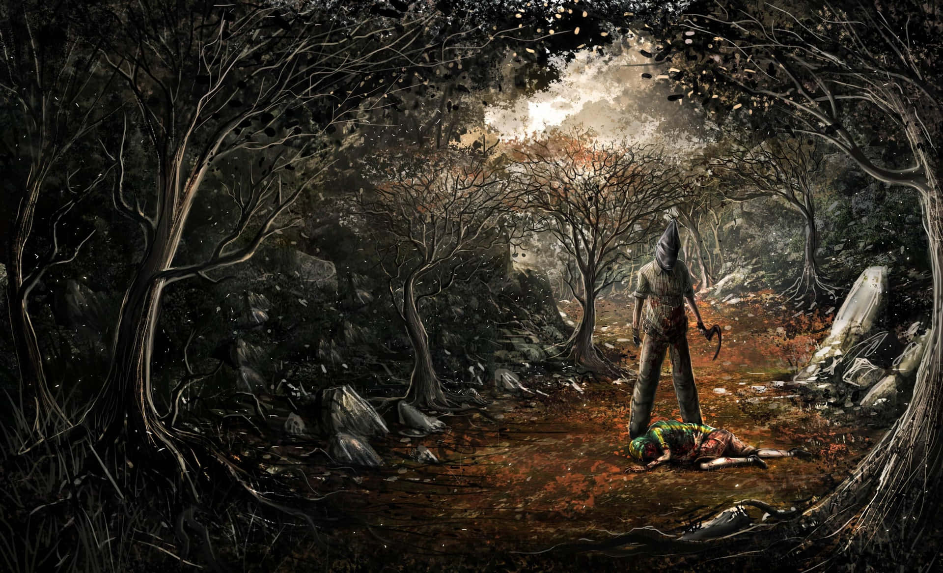Enjoy The Tranquility Of The Forest At Night Background