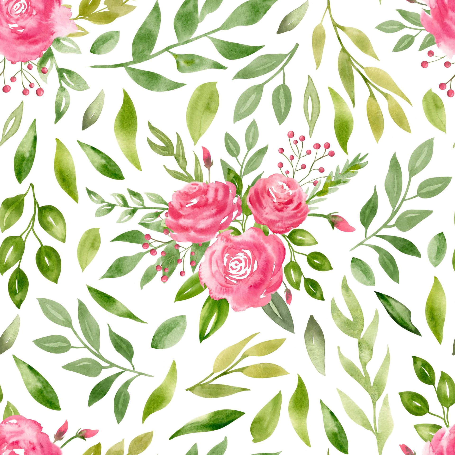 Enjoy The Vibrant Colors And Delicate Detailing Of A Watercolor Floral Background