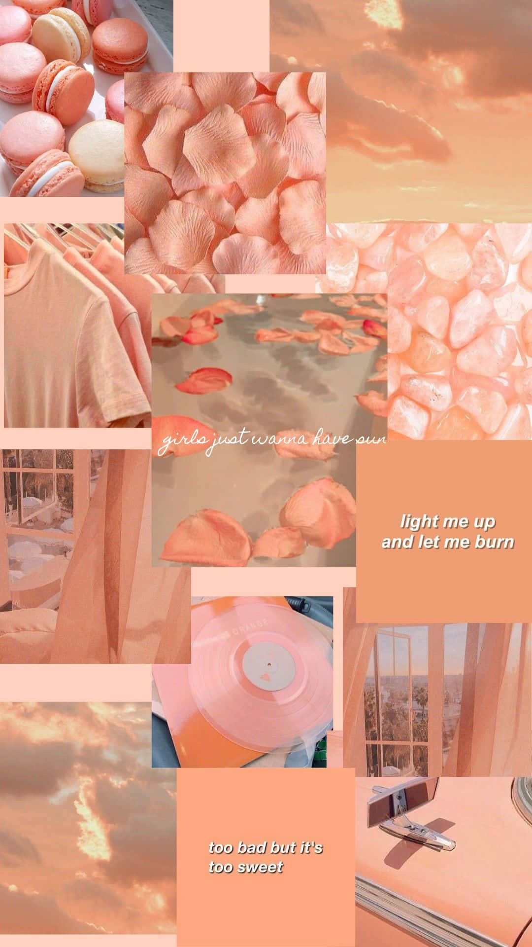 Enjoy The Vibrant Colors Of Orange And Peach Together In This Nostalgic Aesthetic Background