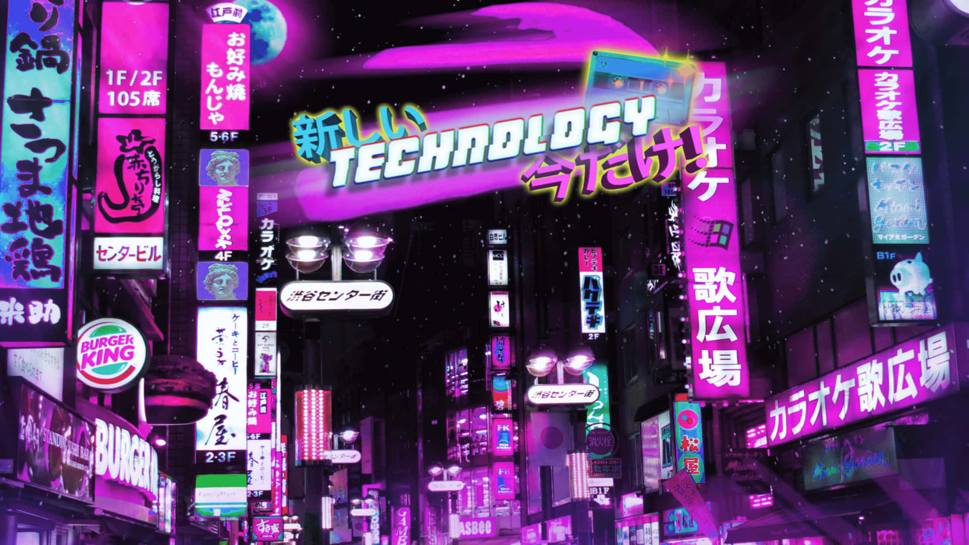 Enjoy The Vibrant Sights Of Tokyo While Surrounded By Pop Culture Anime Characters Background
