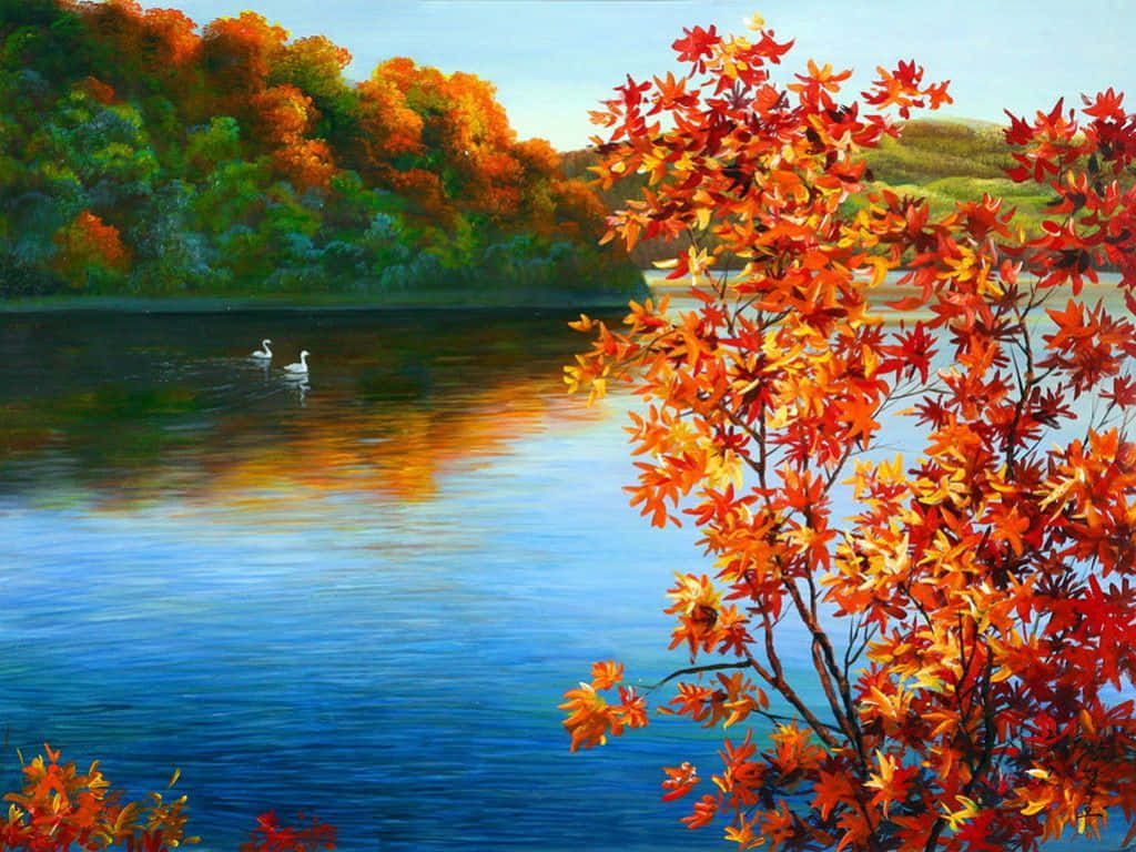 Enjoy The Warm Colors Of Autumn On Your Desk Background