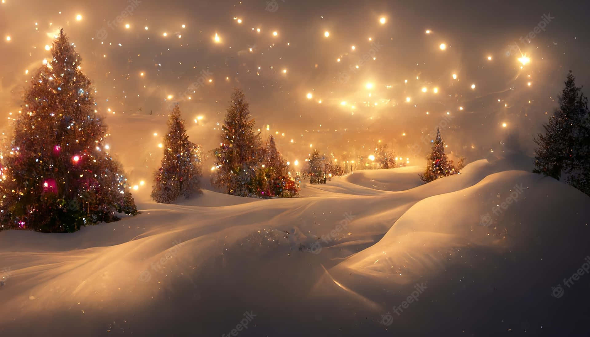 Enjoy The Winter Christmas Ambiance With A Desktop Background Background