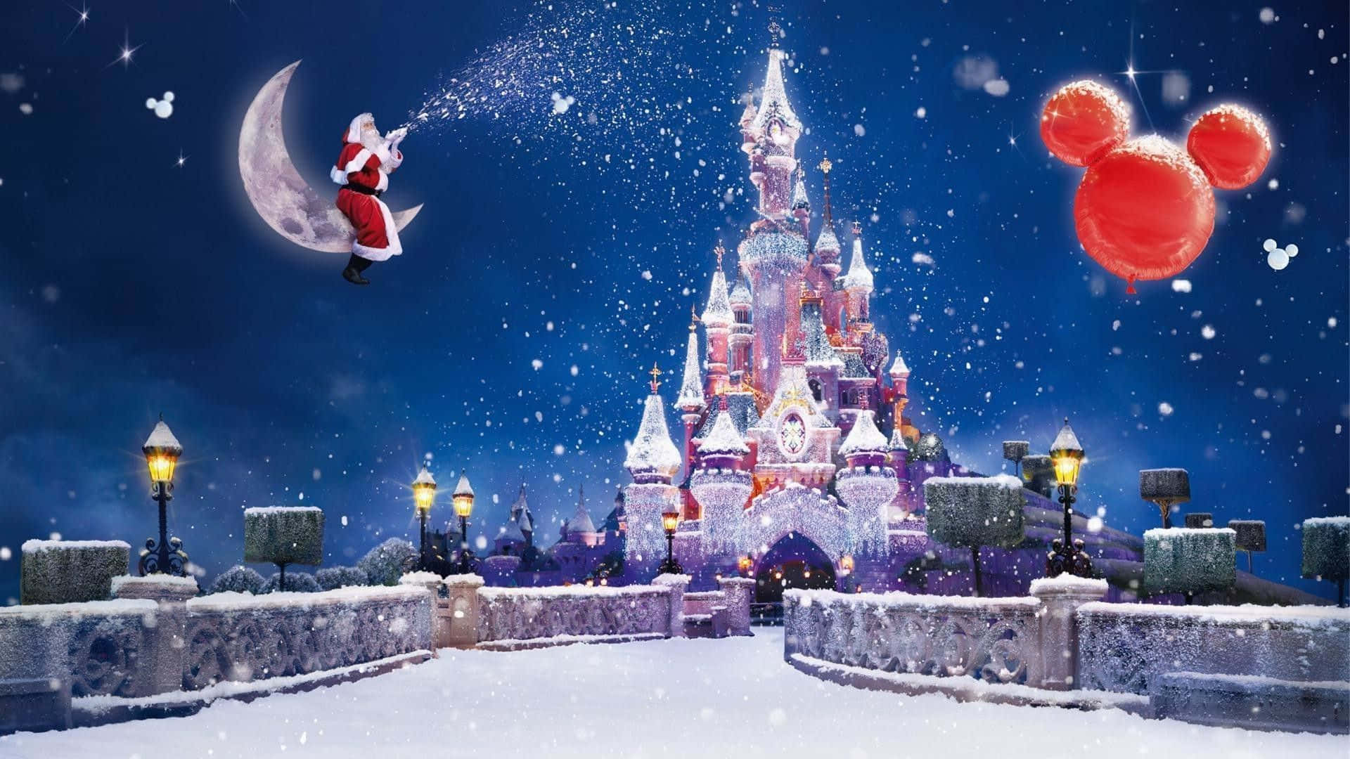 Enjoy The Winter Holiday Season In The Snow-covered Rural Town Background