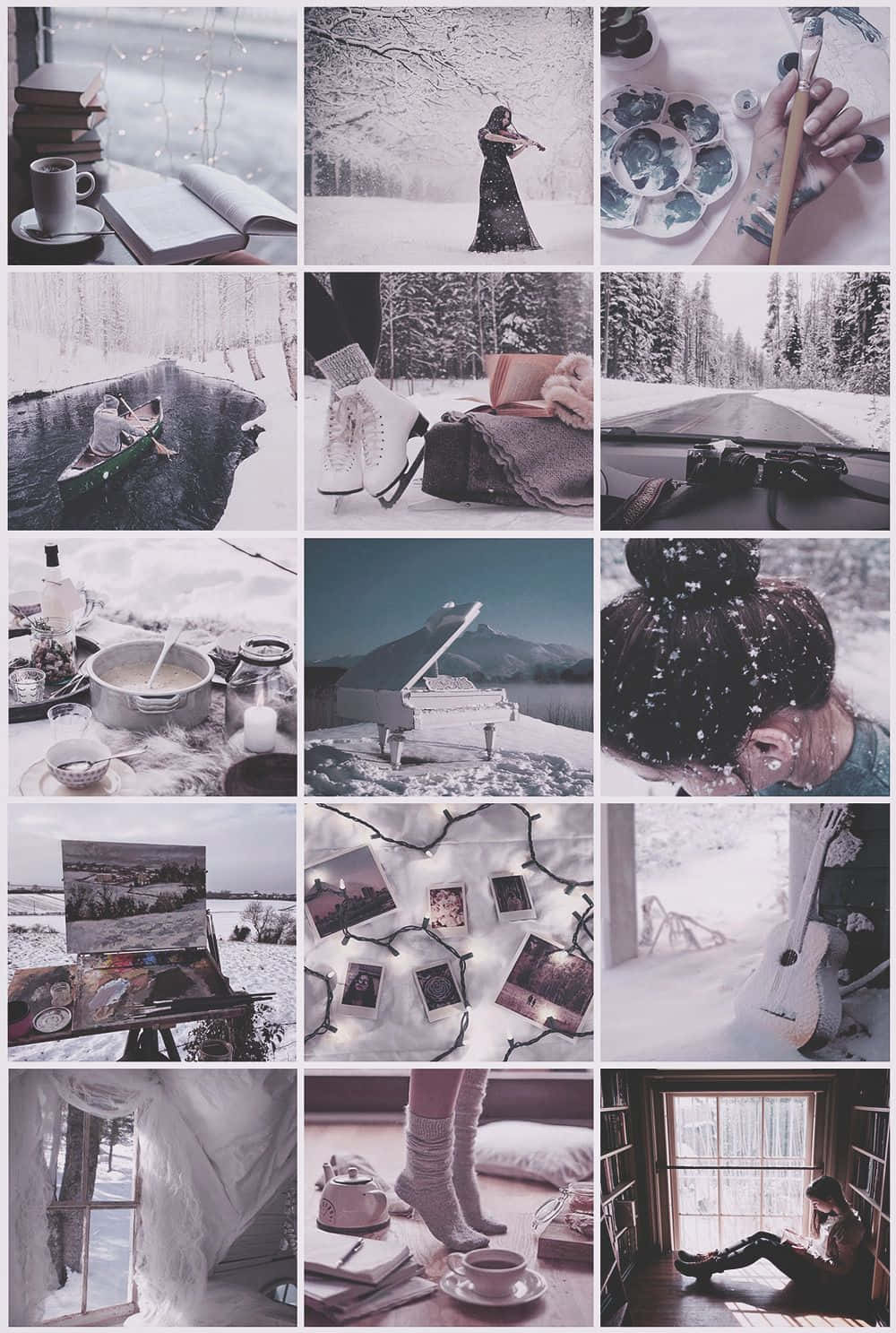 Enjoy The Winter Season With This Cozy Aesthetic Collage. Background