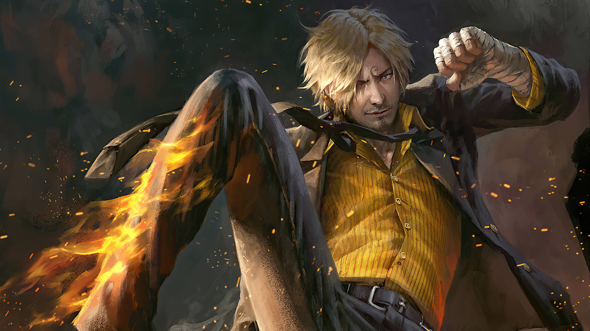 Enjoy This 3d Rendering Of Sanji, A Character From The Popular Anime Show, One Piece.