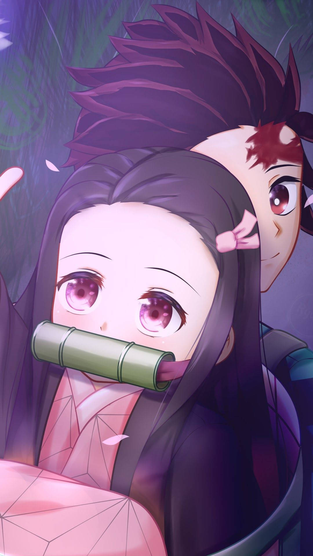 Enjoy Your Day With Nezuko's Iphone Wallpaper Background