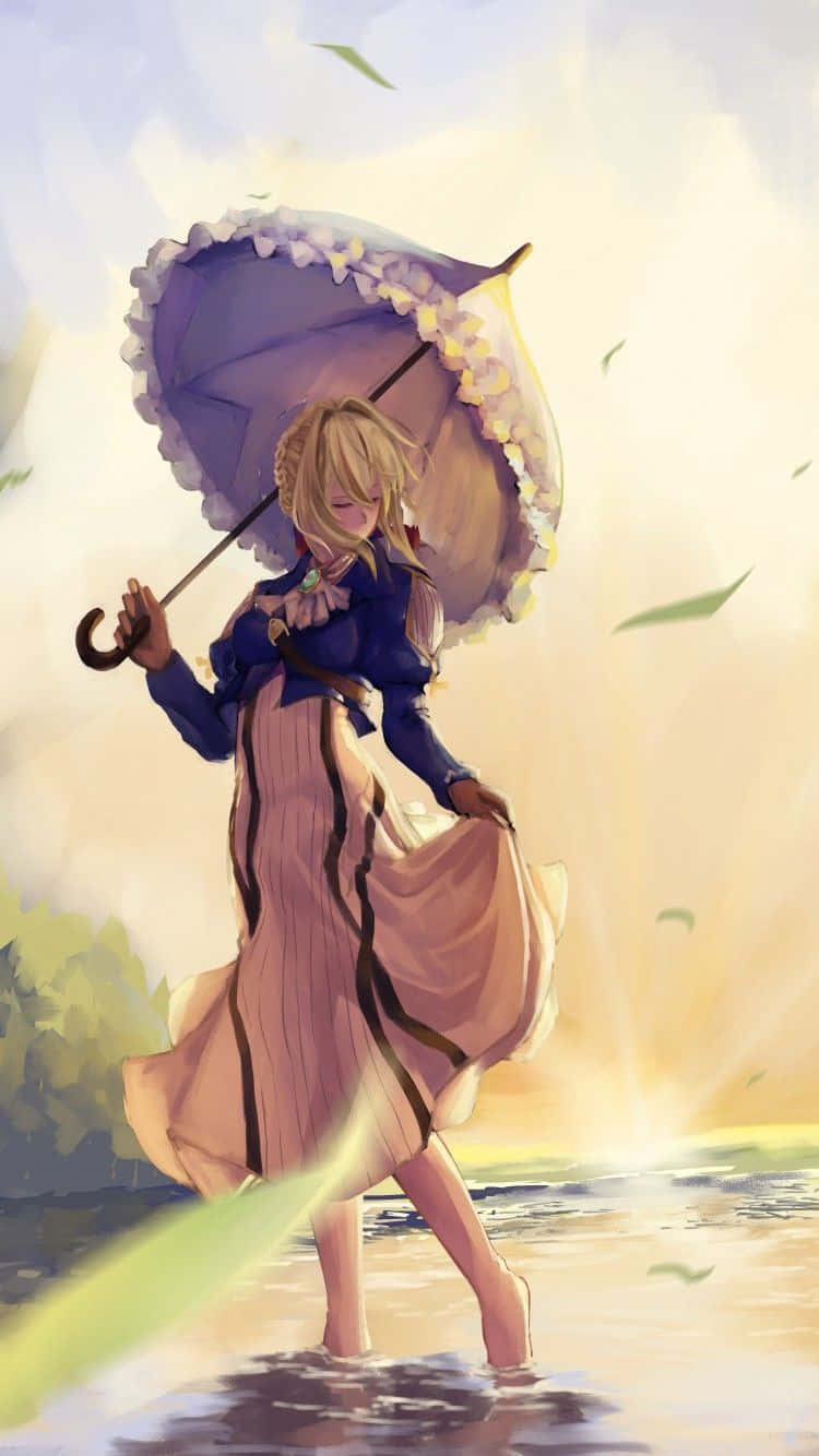 Enjoy Your Favorite Violet Evergarden Movies On Your Iphone Background