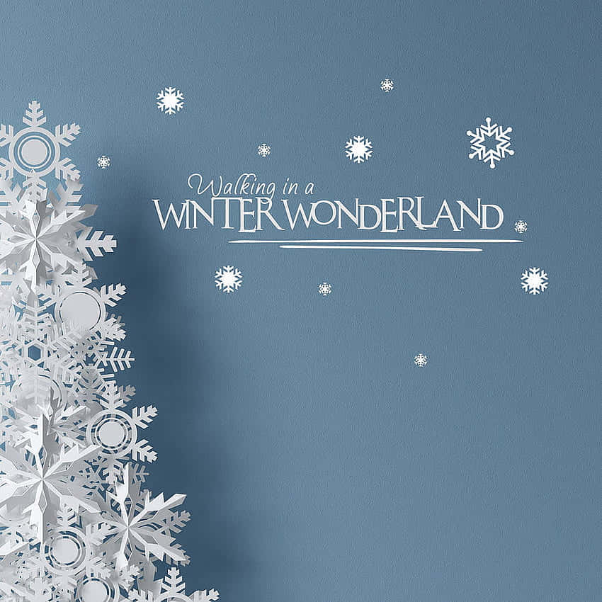 Enjoying A Beautiful Christmas Winter Wonderland Background