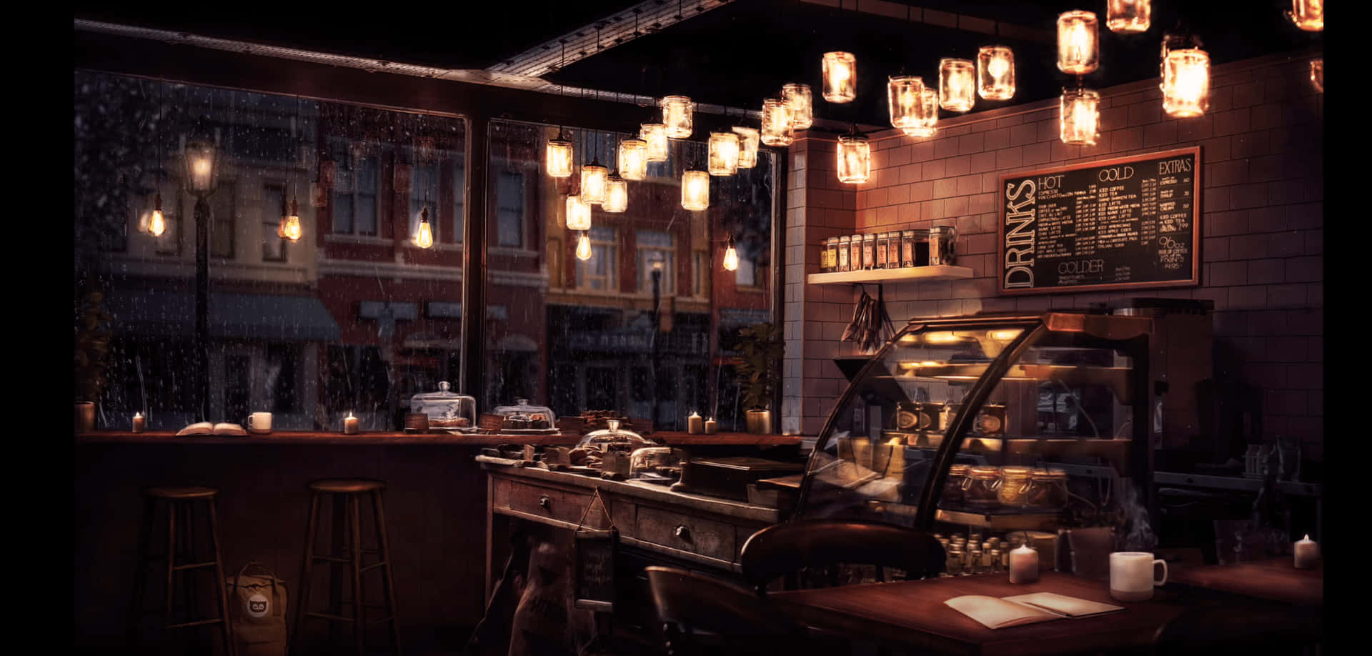 Enjoying A Cozy Evening At Home With Your Favorite Anime Background