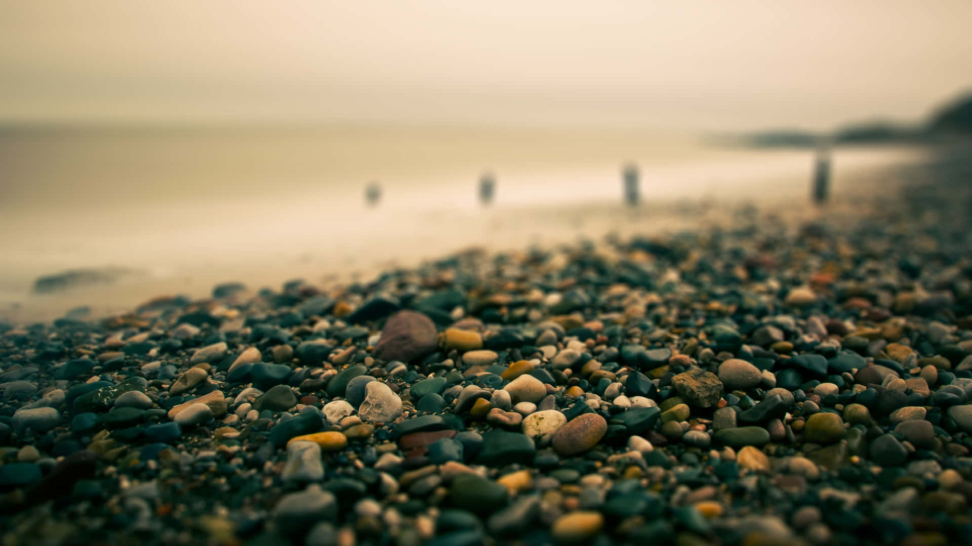 Enjoying A Gorgeous Summer Day On A Retro Beach Background