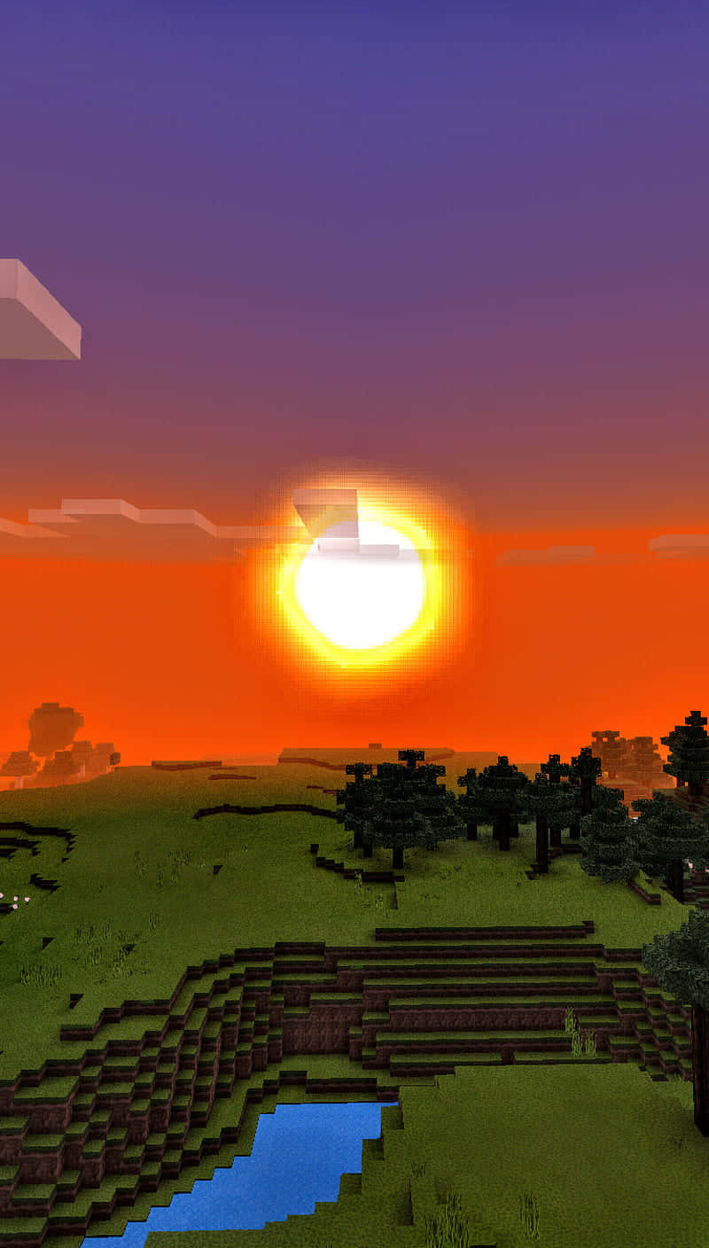 Enjoying A Minecraft Sunset