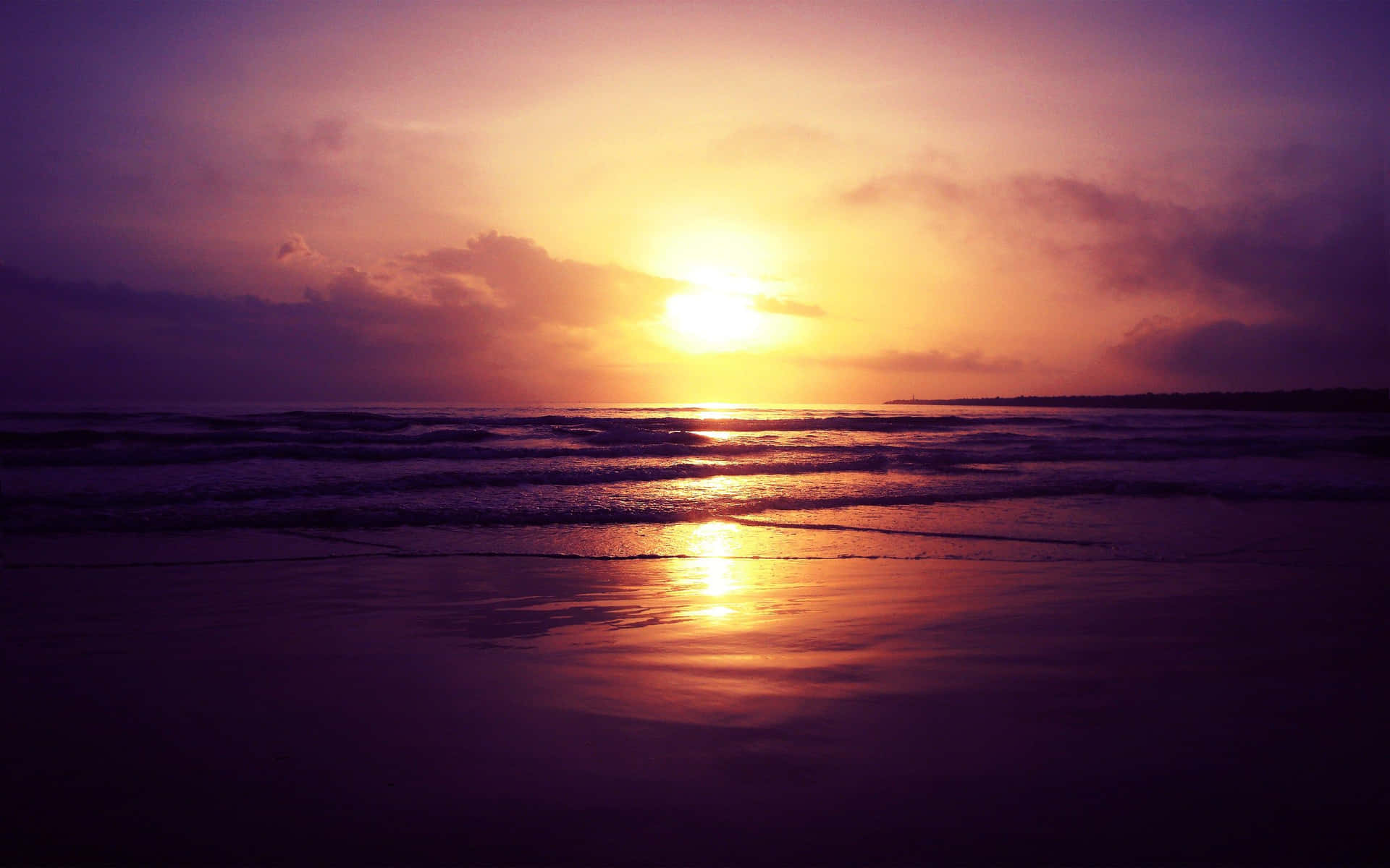 Enjoying A Relaxing Sunset On The Beach Background