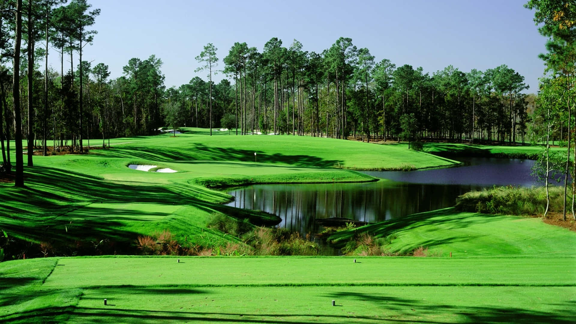 Enjoying A Round Of Golf Under The Sunny Skies Background