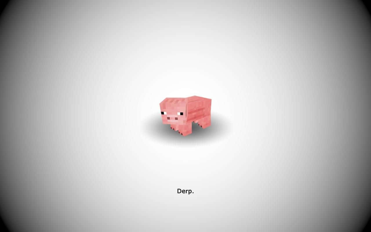 Enjoying A Sandbox Adventure With A Minecraft Pig Background