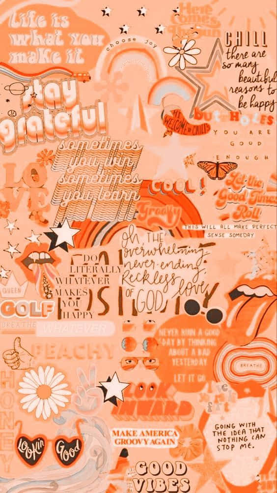 Enjoying A Summer Vibe With An Orange-peach Aesthetic. Background