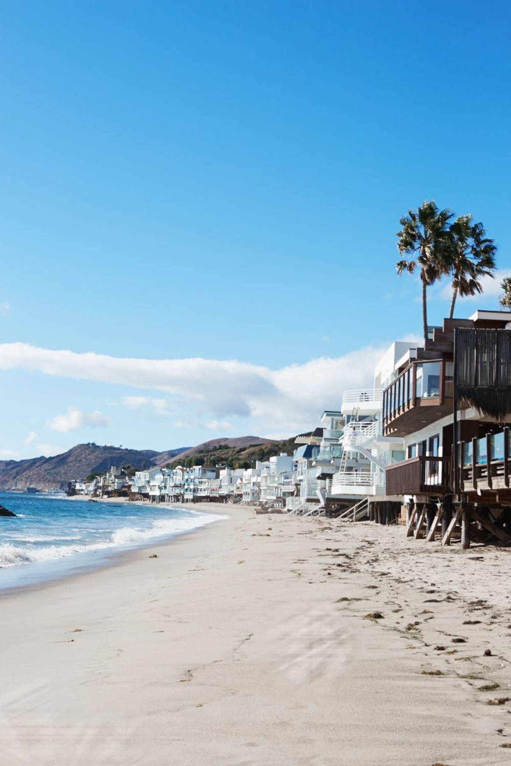 Enjoying A Sunset At Malibu Beach Background