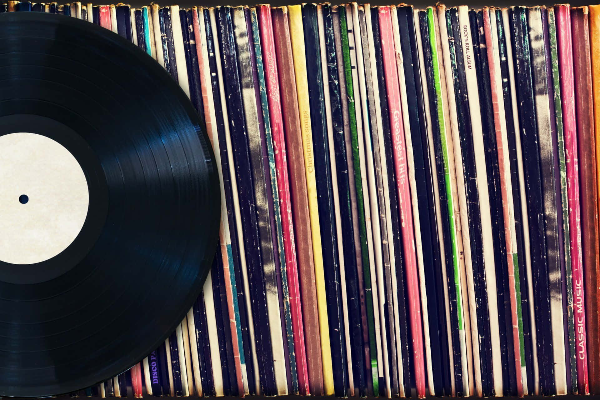 Enjoying A Vinyl Record Background