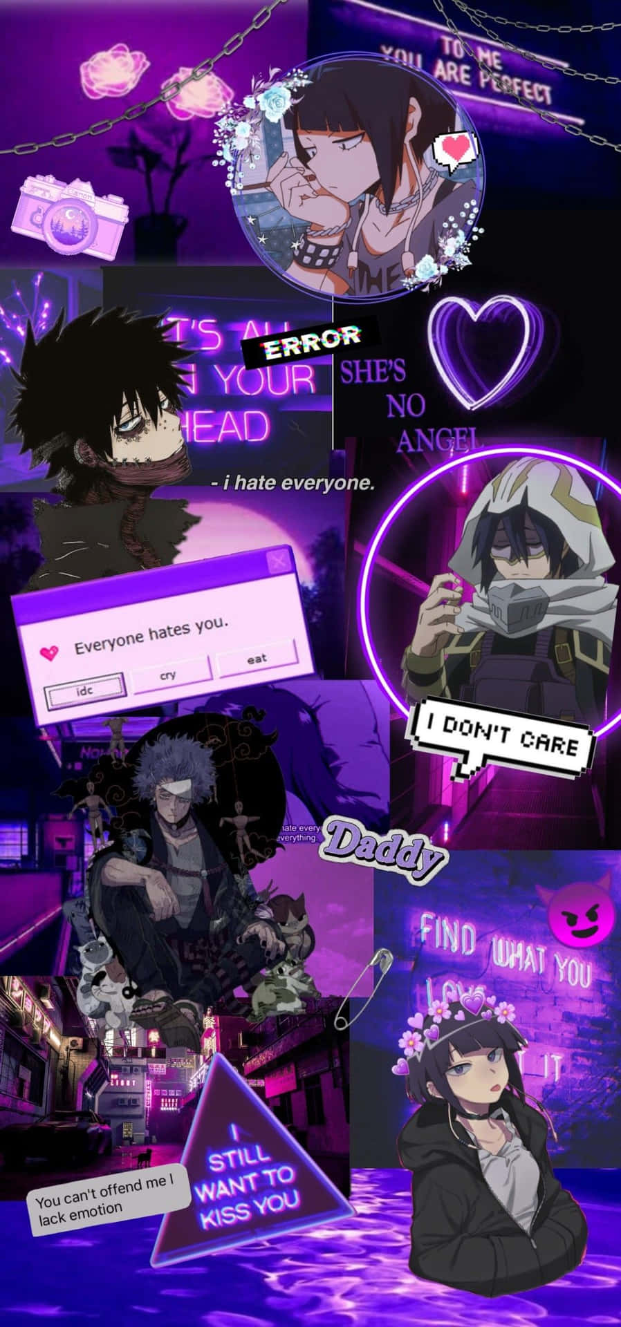 Enjoying The Beauty Of Anime Collage Art. Background