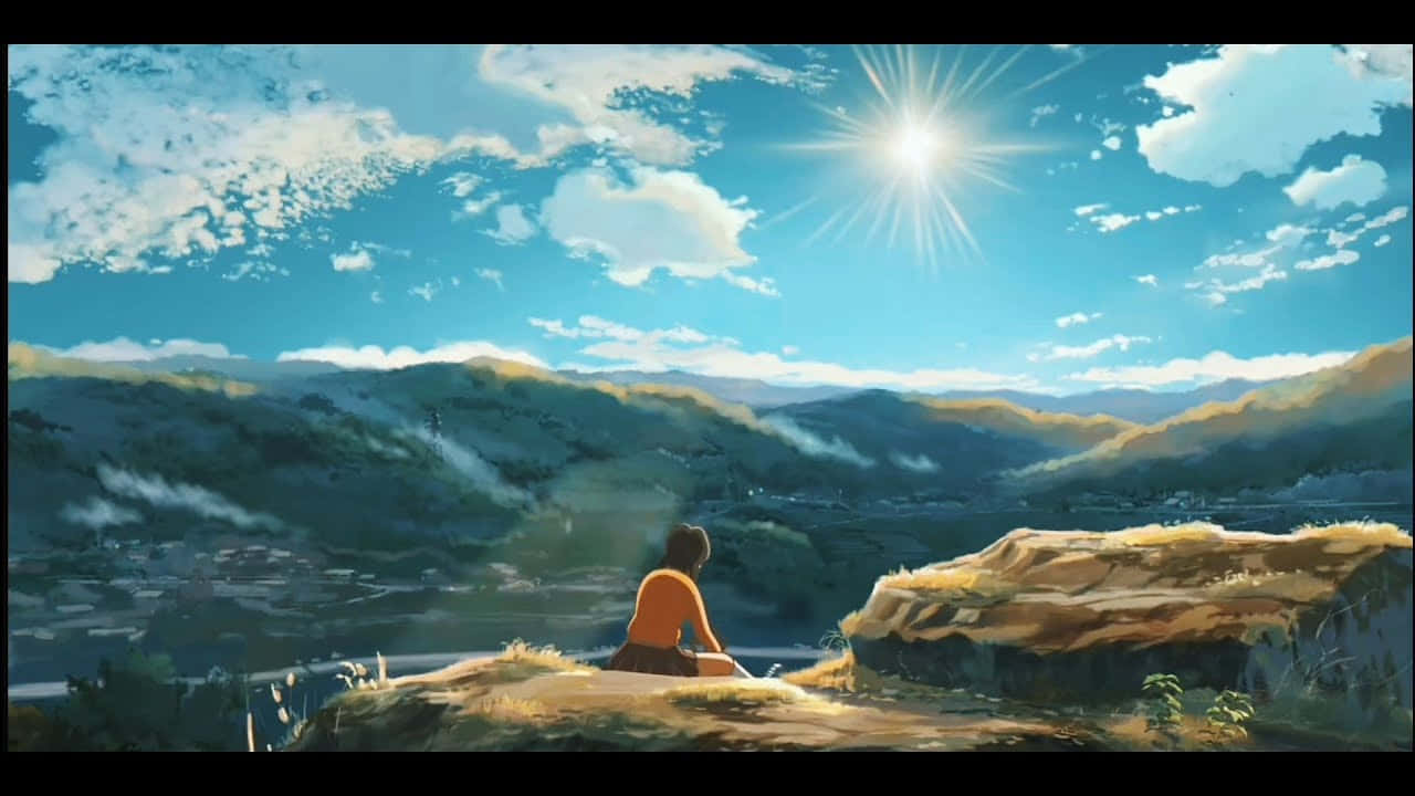 Enjoying The Beauty Of Anime Scenery Background