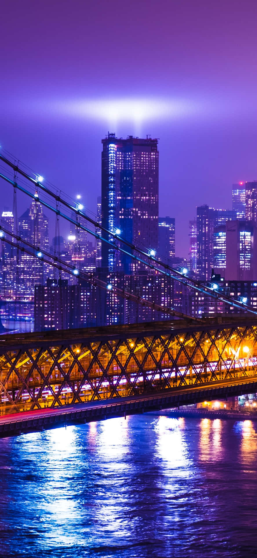 Enjoying The Beauty Of New York City At Night Background