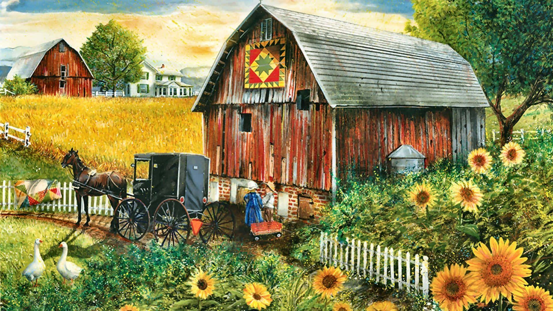 Enjoying The Beauty Of The Countryside Background