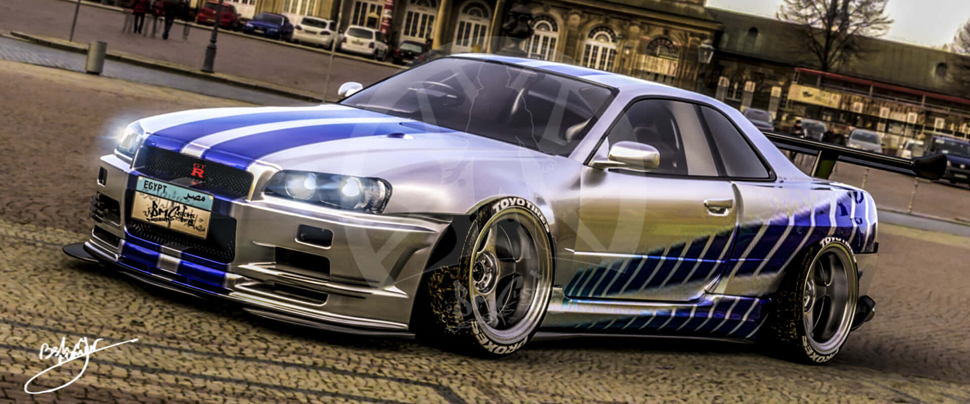 Enjoying The City Lights In A Paul Walker Skyline Background