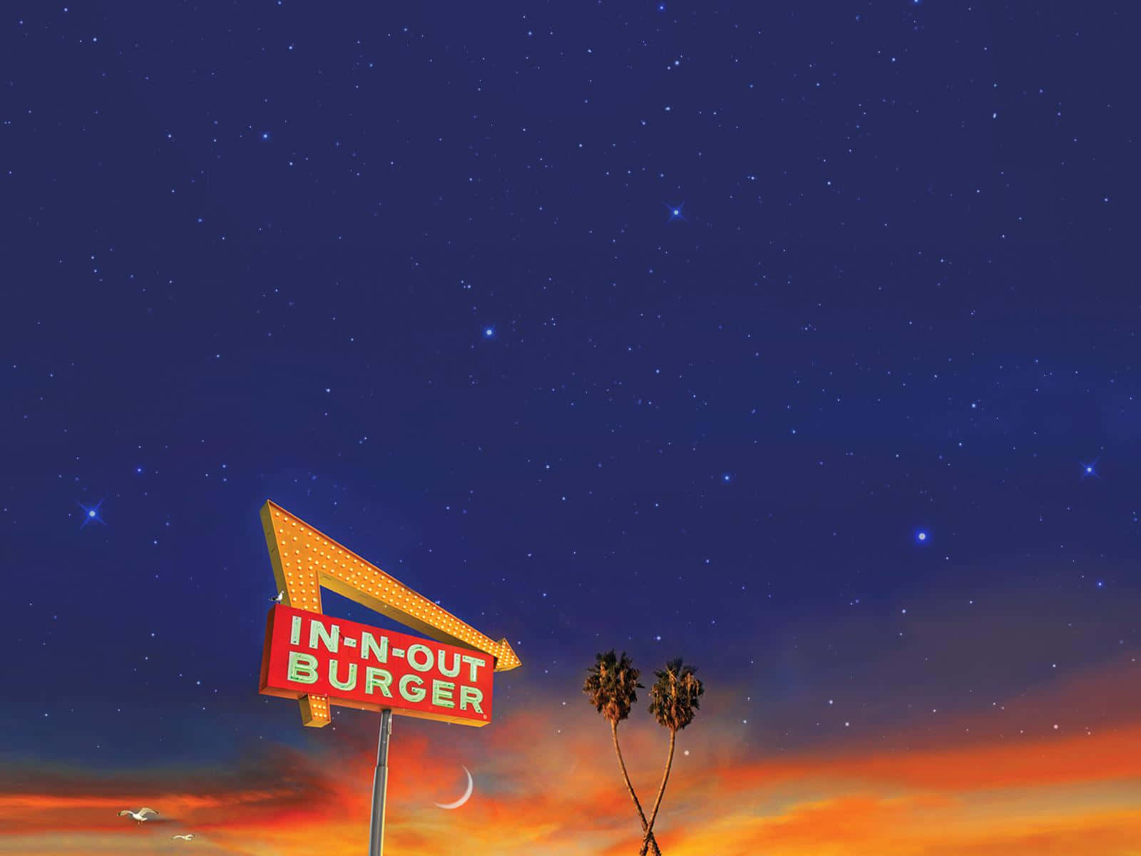 Enjoying The Classic In N Out Burger Background