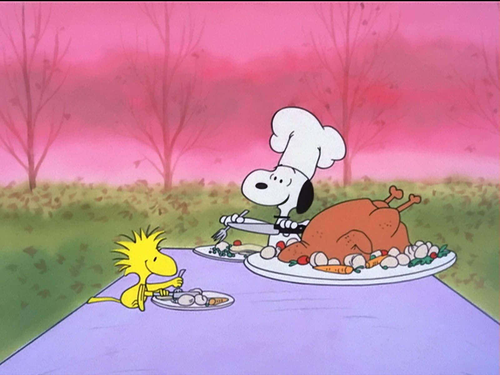 Enjoying The Fall With Snoopy! Background