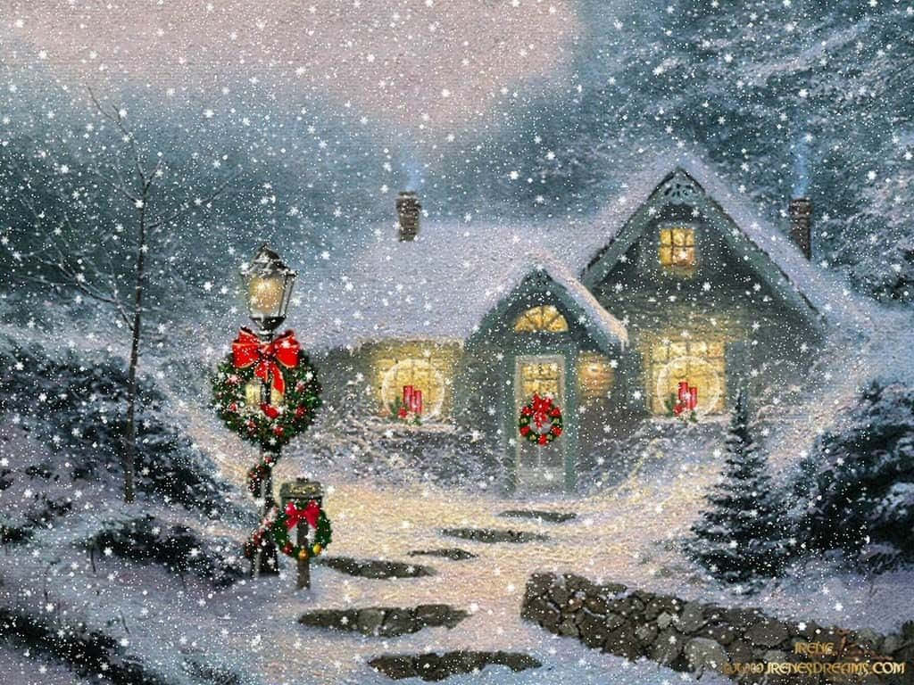 Enjoying The Festive Cheer Of Cowboy Christmas Background