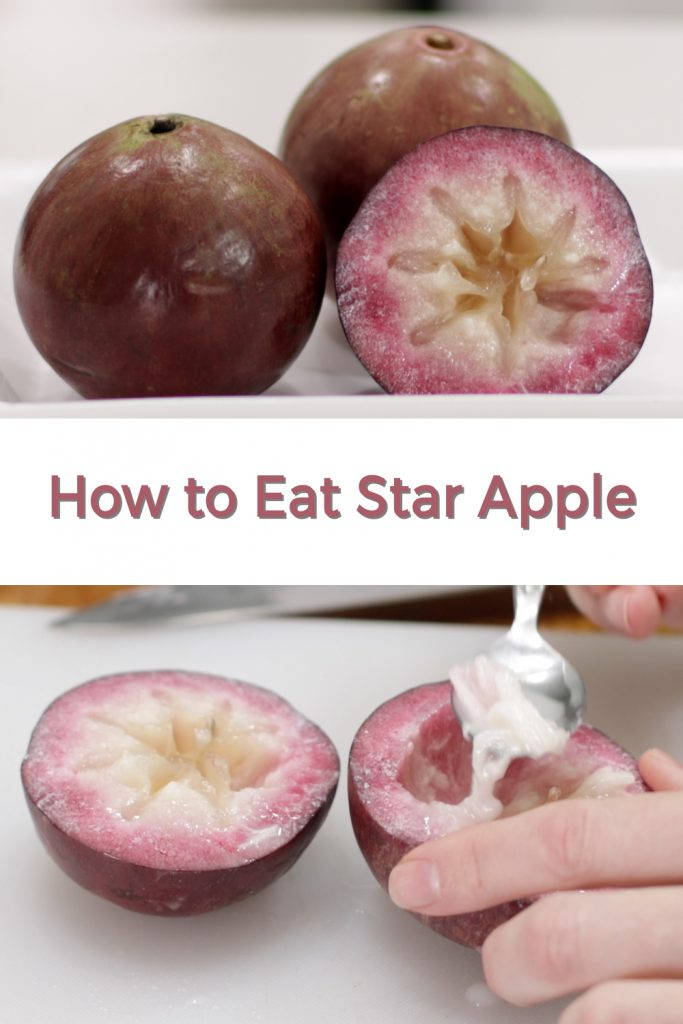 Enjoying The Juicy Richness Of A Star Apple Fruit Background