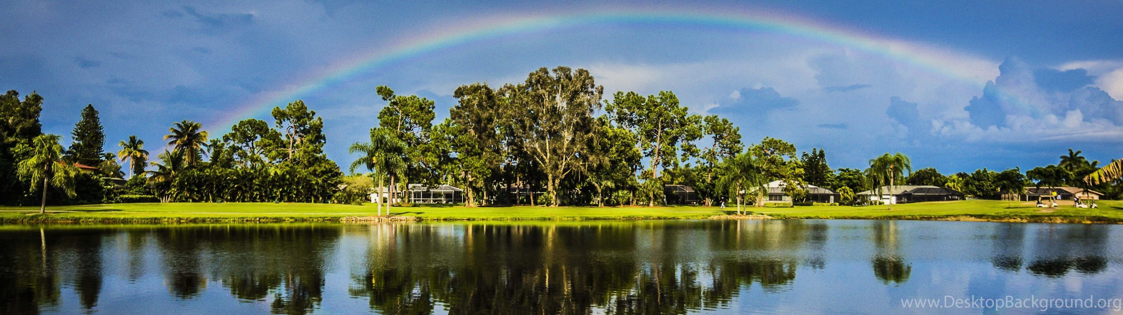 Enjoying The Moment – An Athlete Enjoys The Thrill Of A Golf Course Background