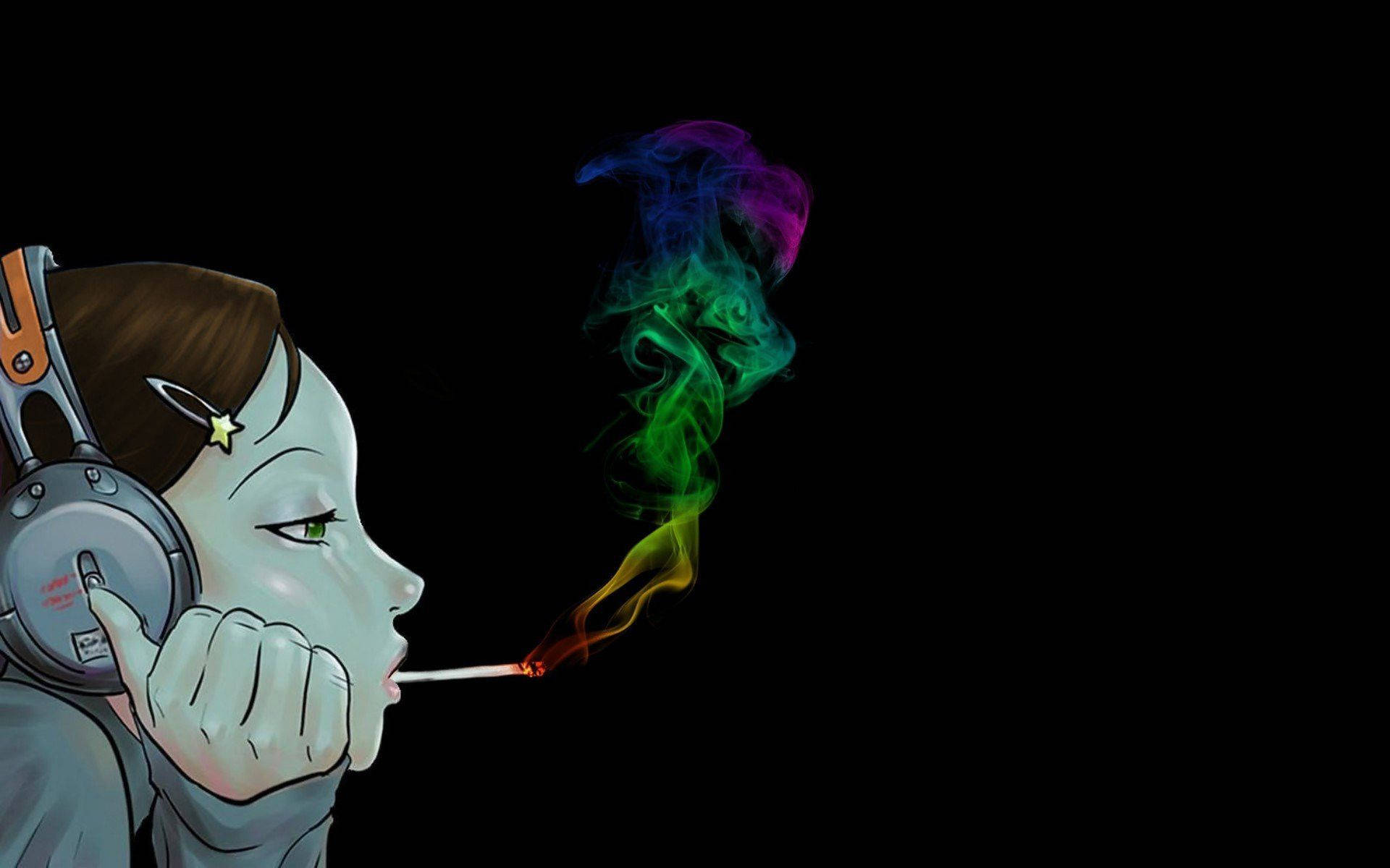 Enjoying The Ride With Rick And Morty Weed Background