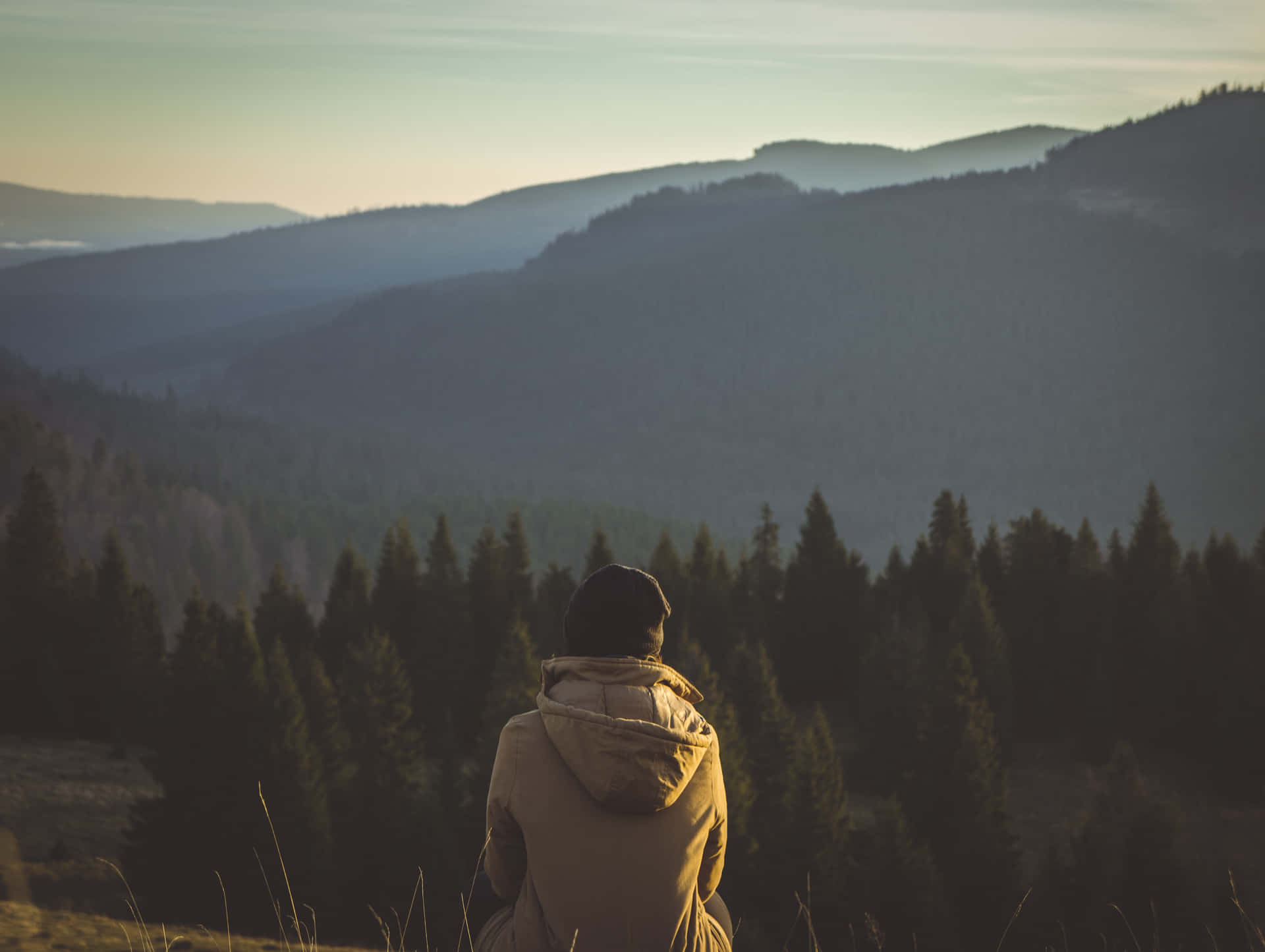 Enjoying The Serenity Of A Peaceful Landscape Background