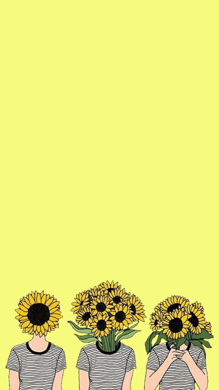 Enjoying The Summertime In Yellow Background