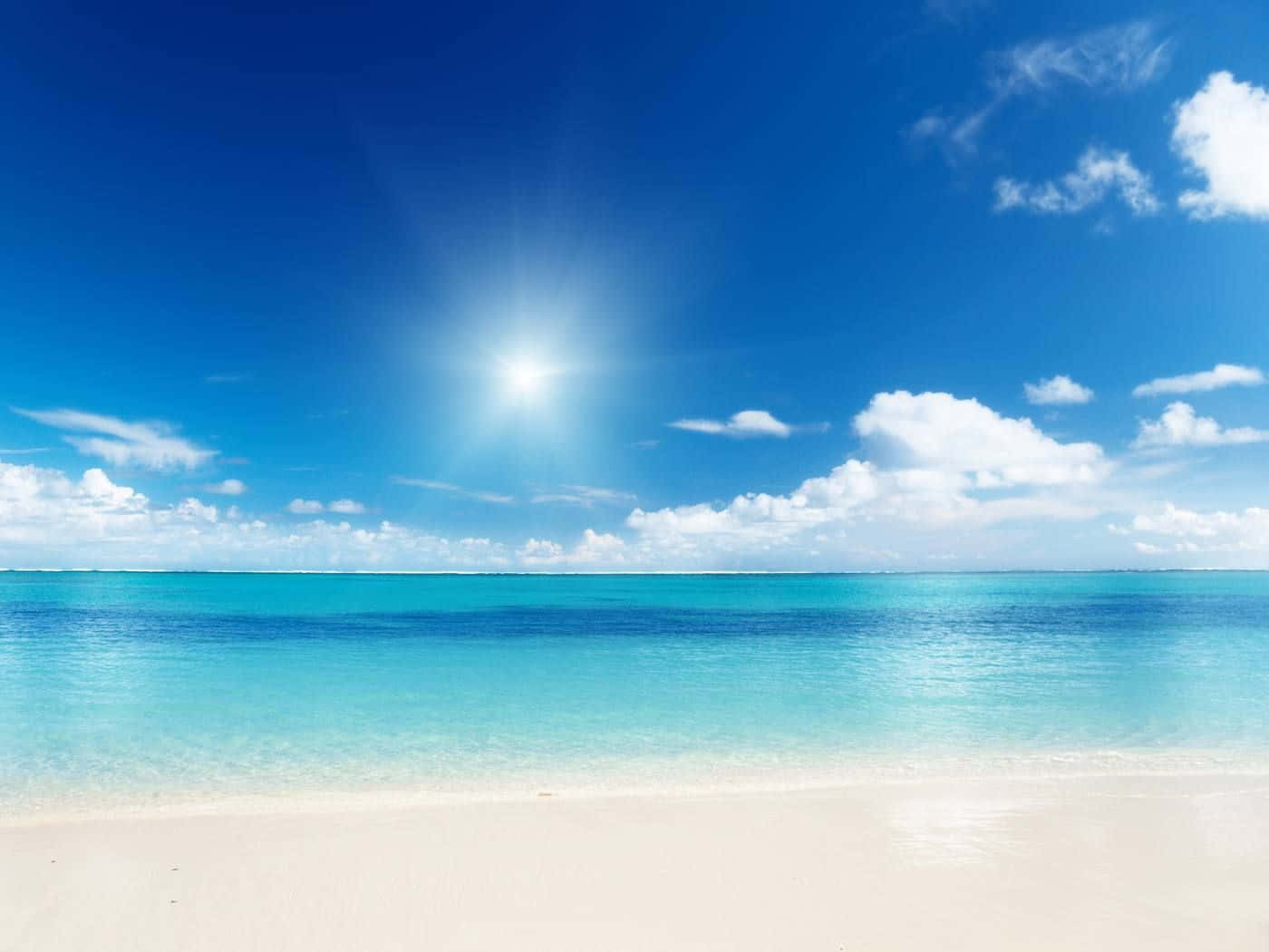 Enjoying The Sunset On A Caribbean Beach Background