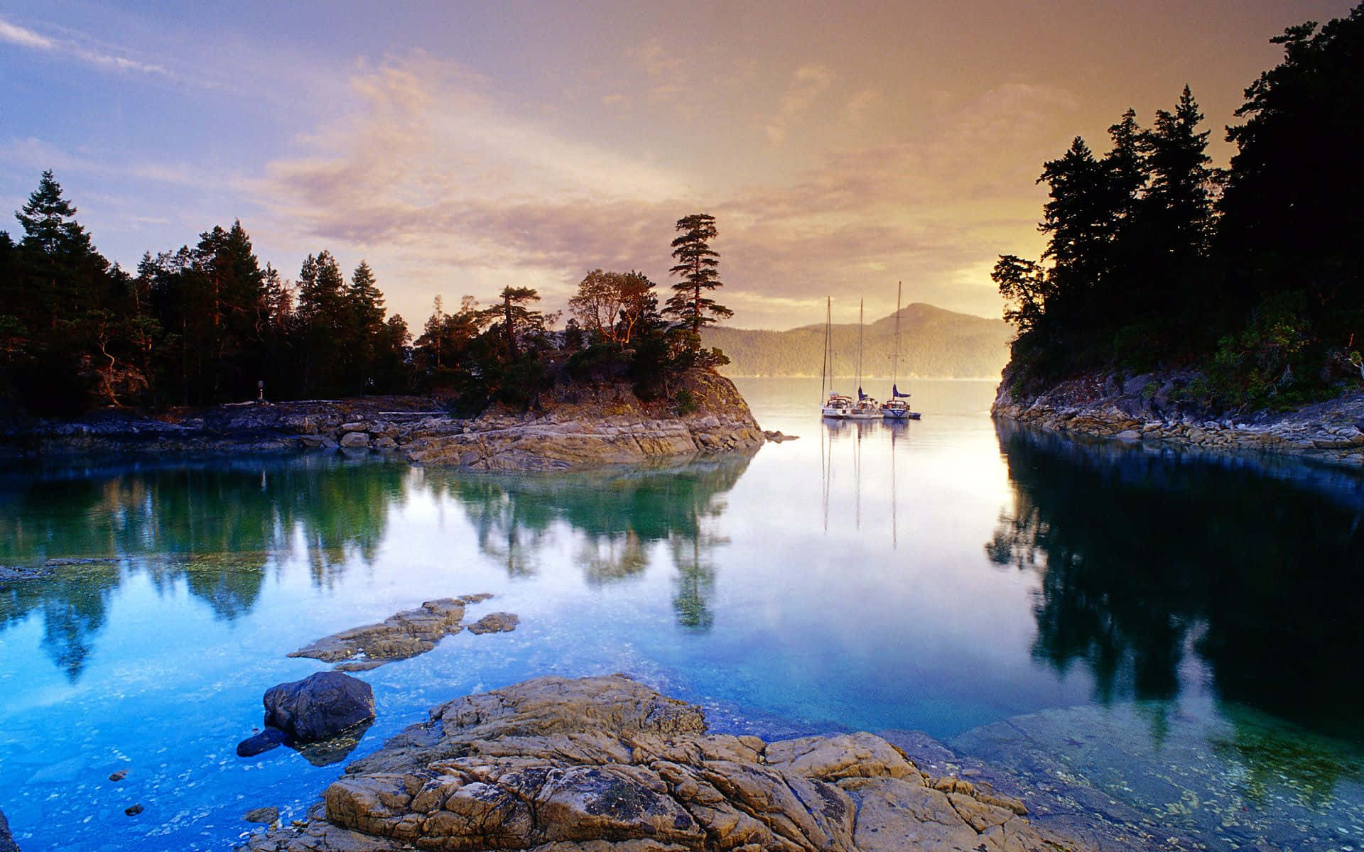 Enjoying The Tranquility Of A Beautiful Lake. Background
