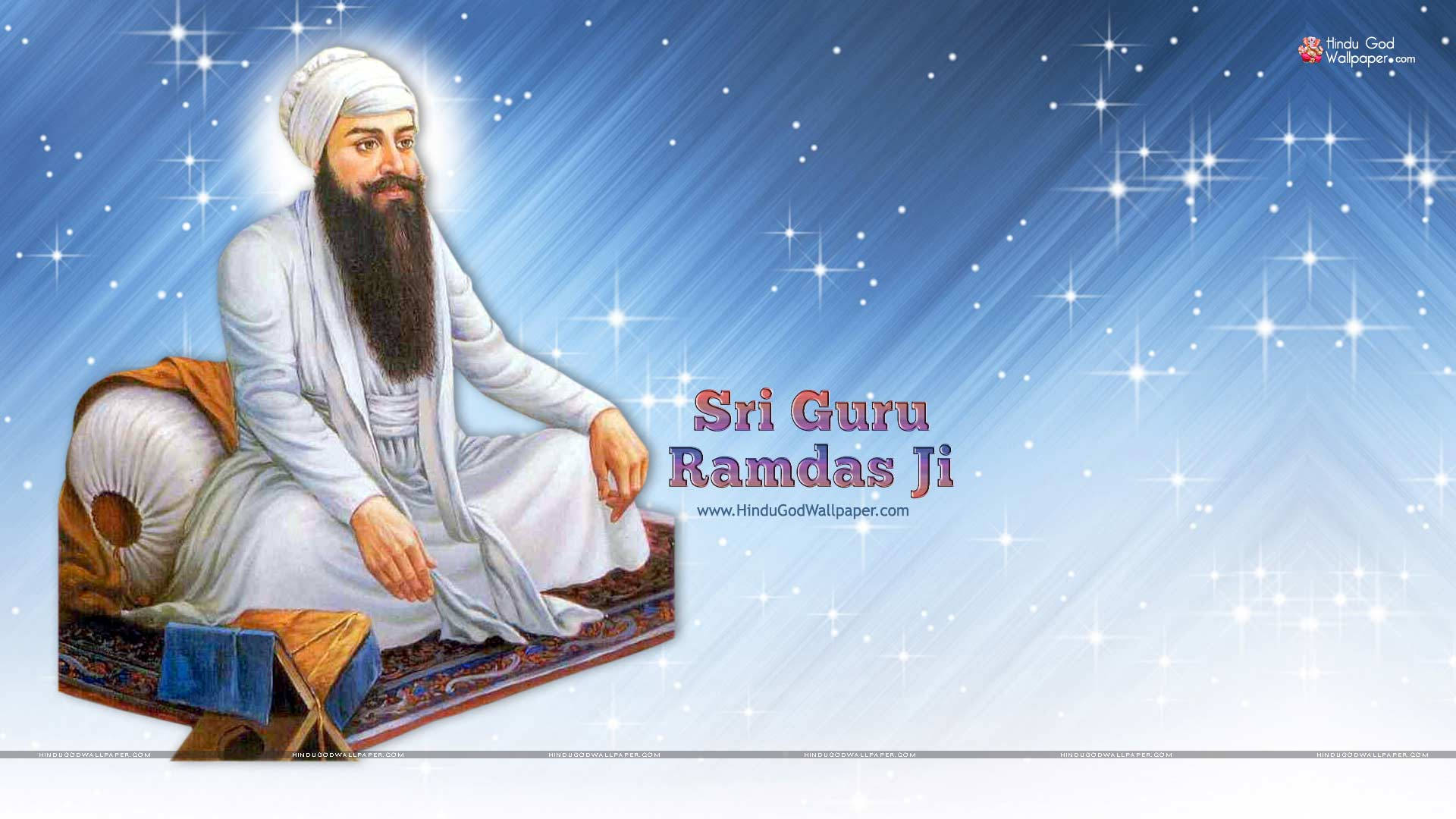 Enlightened Guru Ji In Divine Focus Background