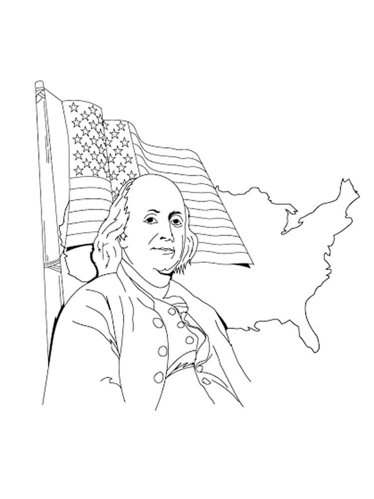 Enlightened Statesman - Sketch Art Of Benjamin Franklin Background