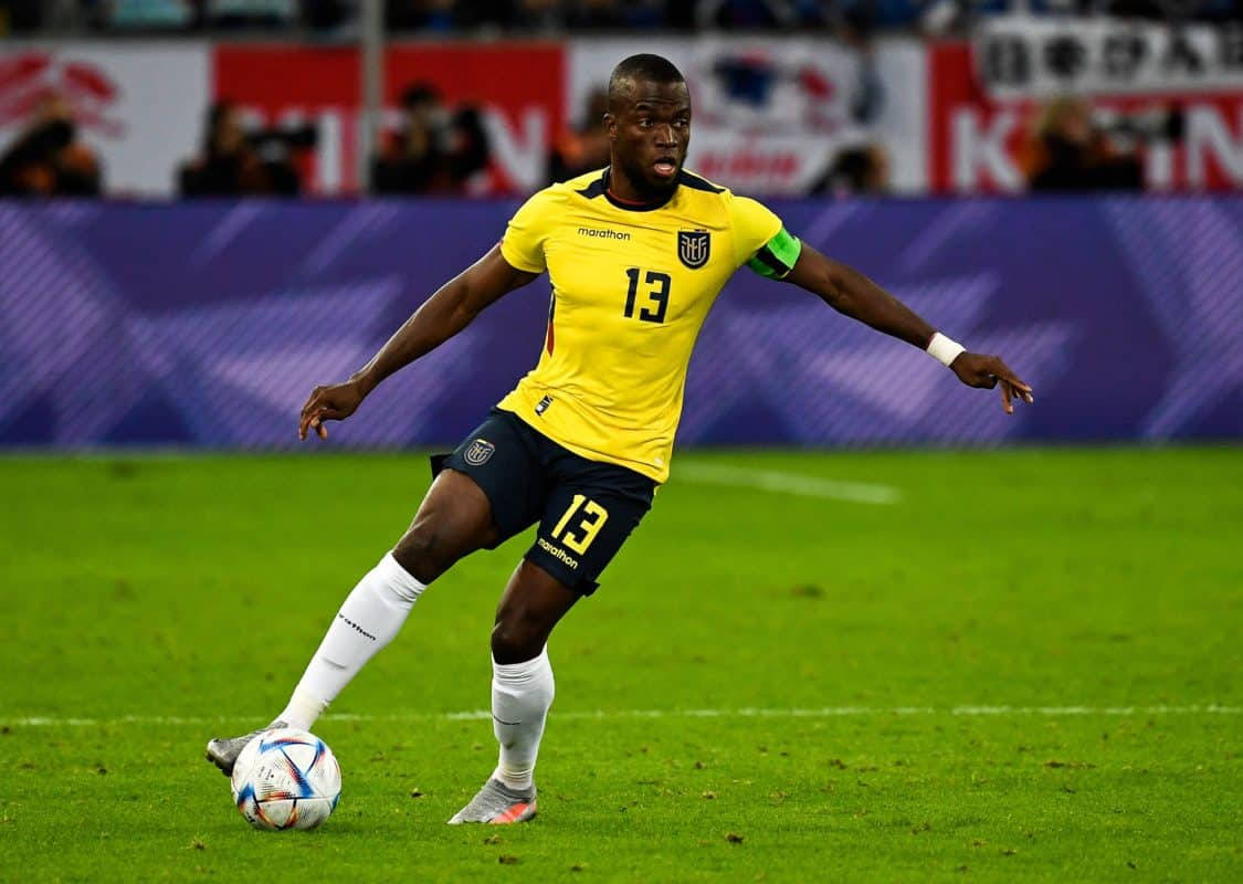 Enner Valencia In Action For The Ecuador National Football Team Background