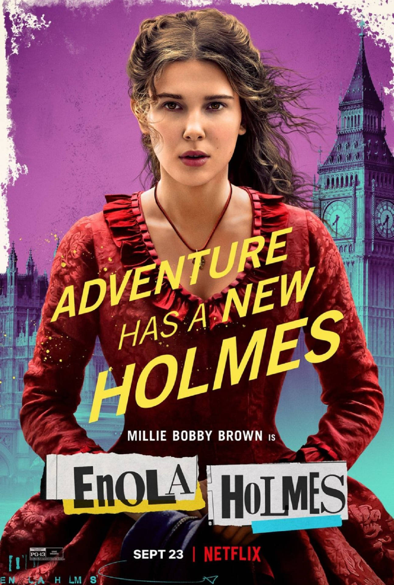 Enola Holmes Netflix Poster Millie Background