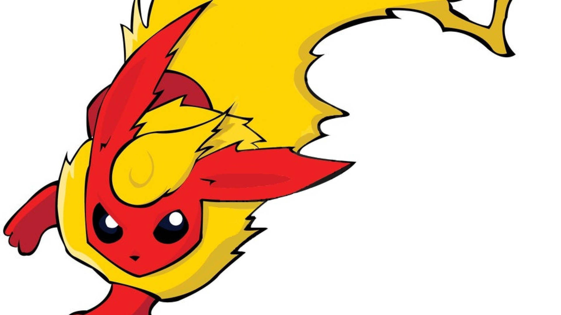 Enraged Flareon - A Fiery Pokemon On White Background