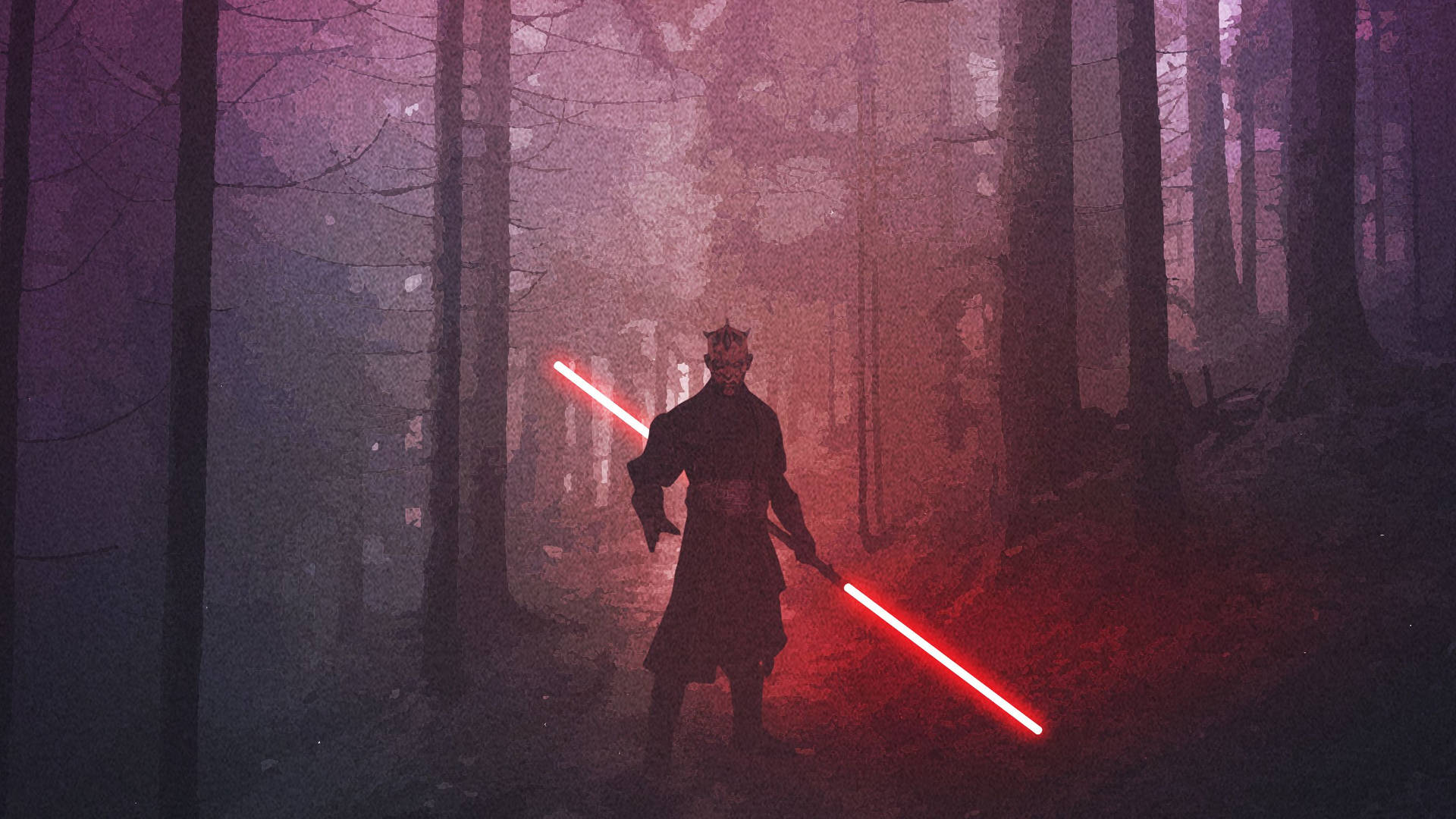 Entangled In A Lightsaber Duel, Darth Maul Takes On A Superhero Background