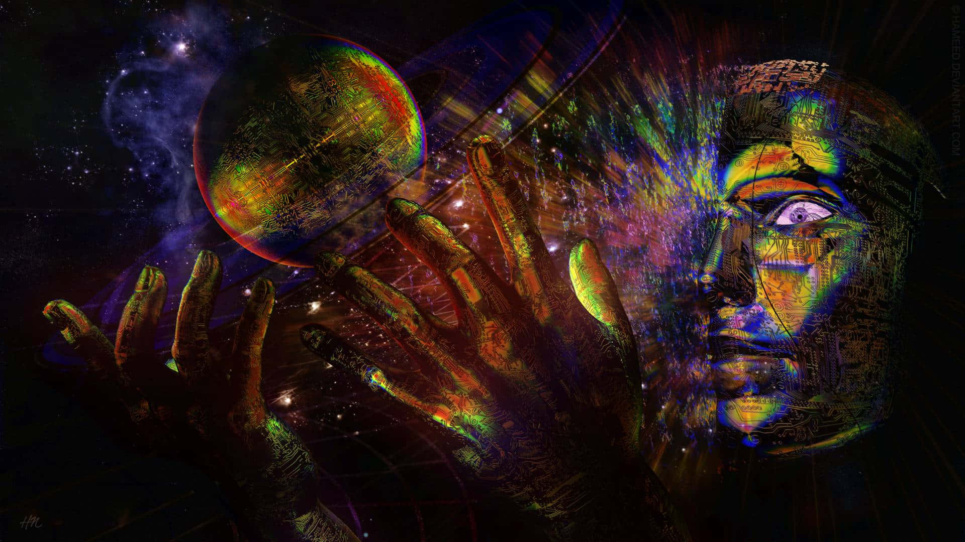 Enter A World Of Dark Psychedelic And Prepare To Be Enchanted Background