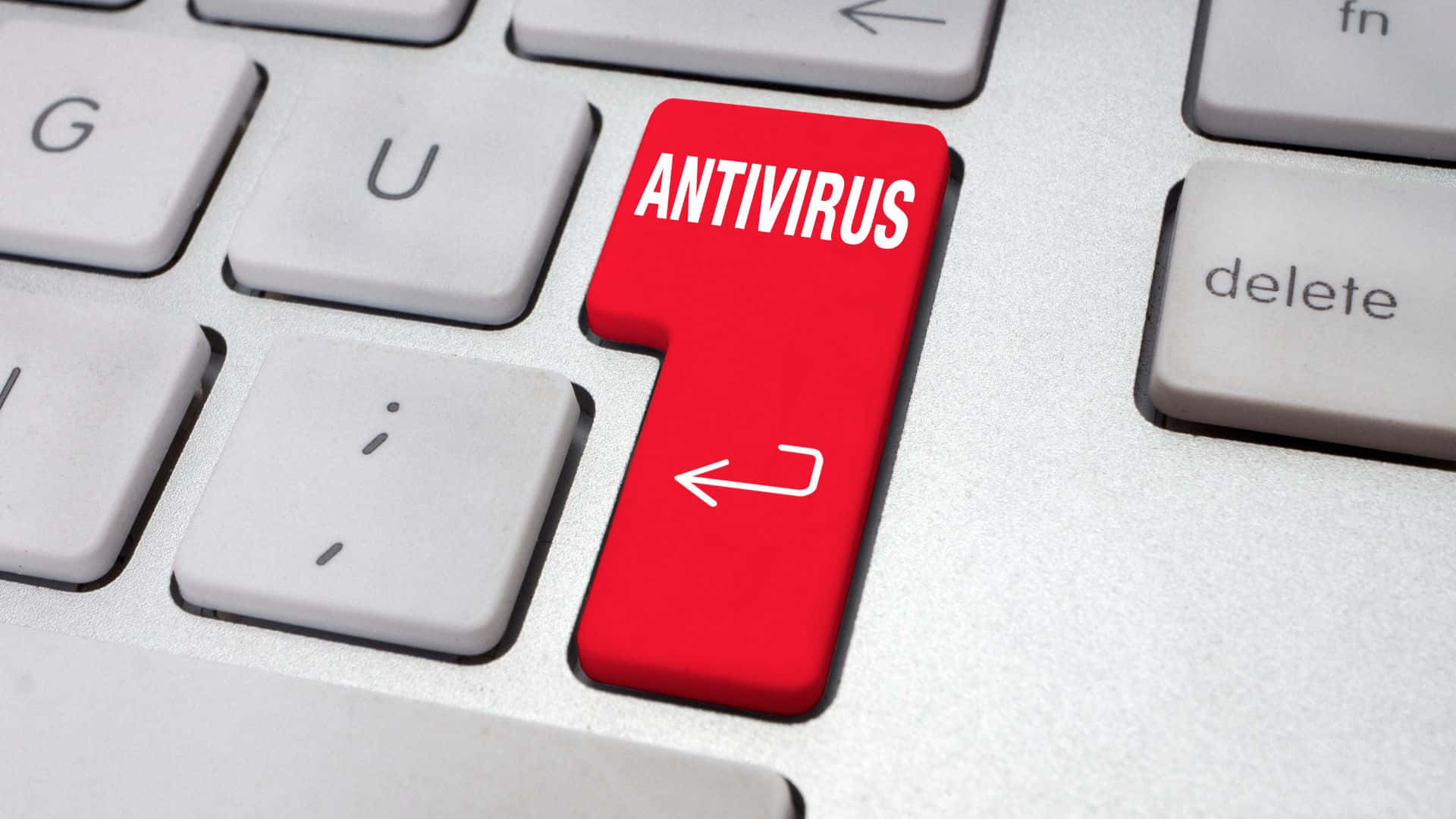 Enter Button Antivirus White Keyboard Background