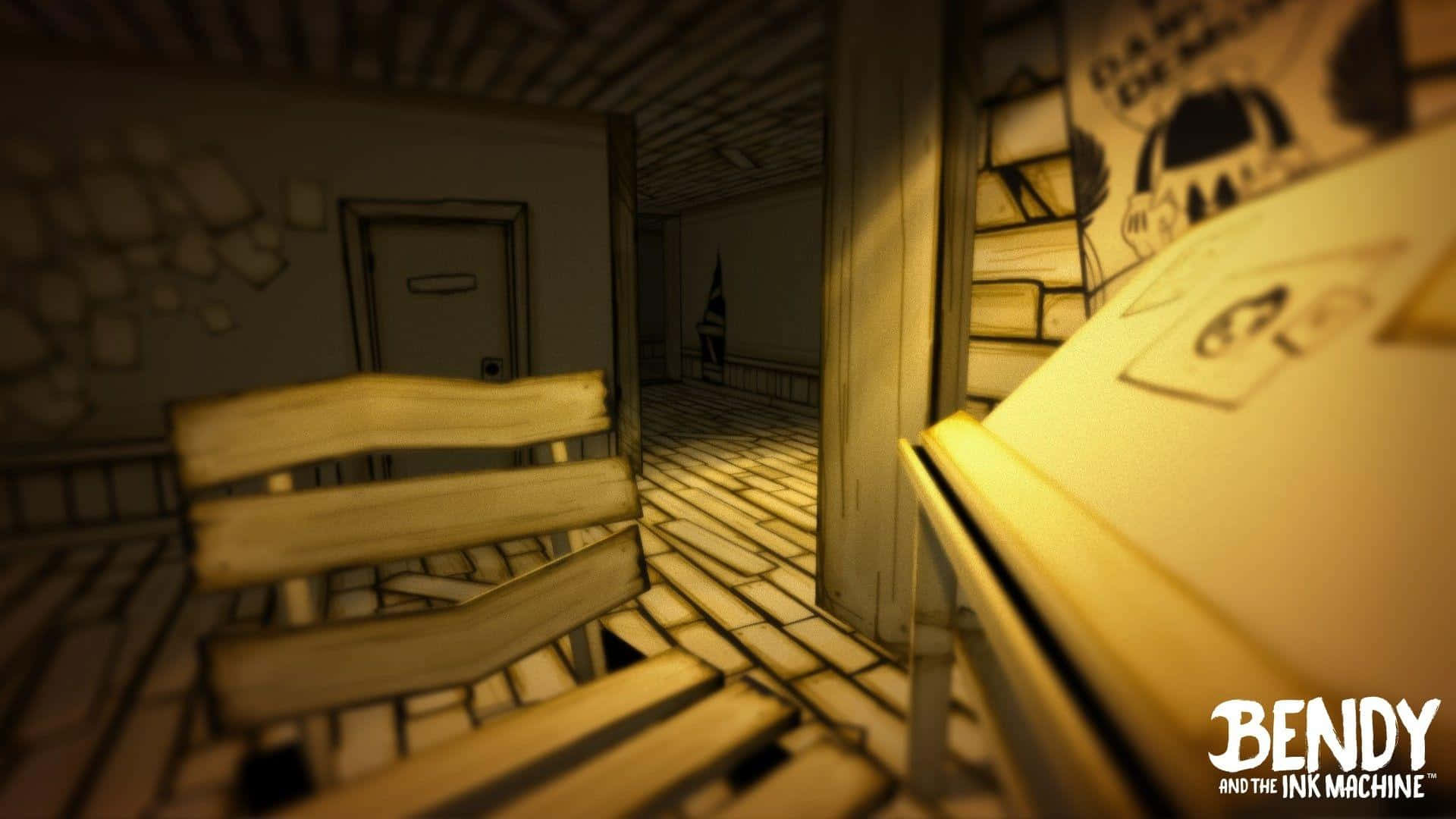 Enter The Dark, Eerie World Of Bendy And The Ink Machine. Background