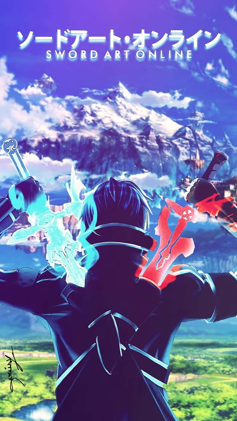 Enter The Digital World With Sword Art Online Iphone Background